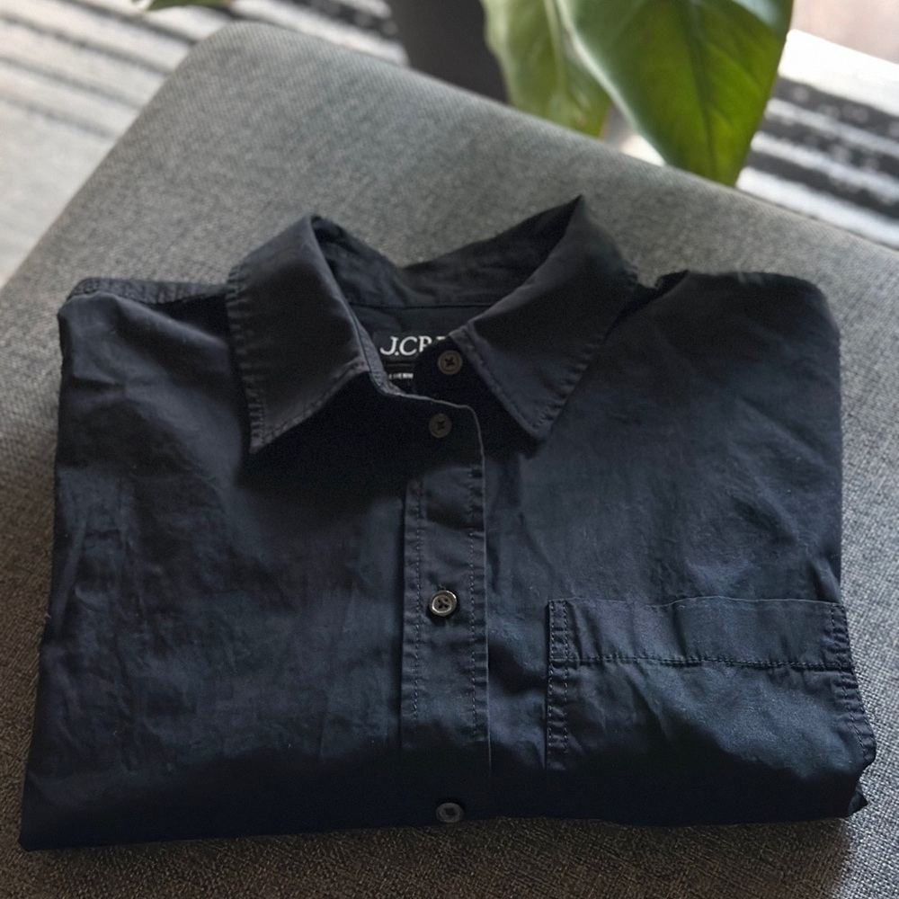 J. Crew Black Étienne oversized shirt in lightweight oxford - Picture 12 of 12